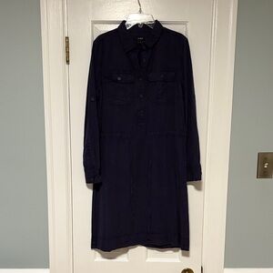 J. Crew navy blue shirt dress